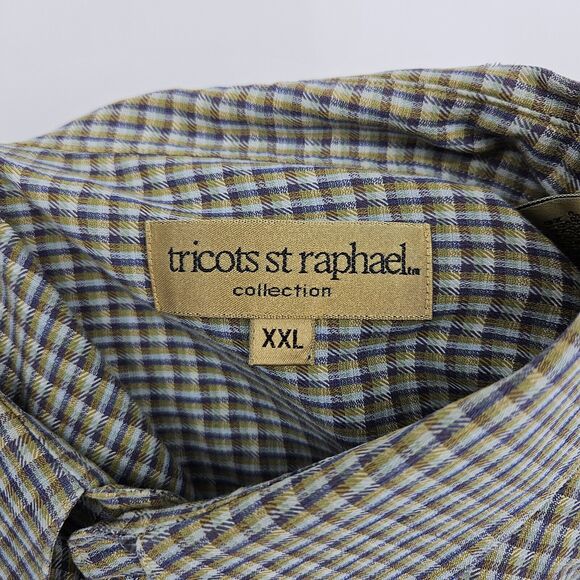 Tricots St Raphael Shirt Mens XXL Button‎ Down Casual 100% Cotton Long Sleeve - Picture 10 of 12